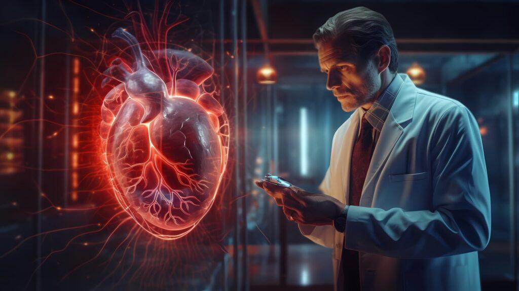 Kardiologe Arzt untersuchen Patienten Herzfunktionen und Blutgefäße